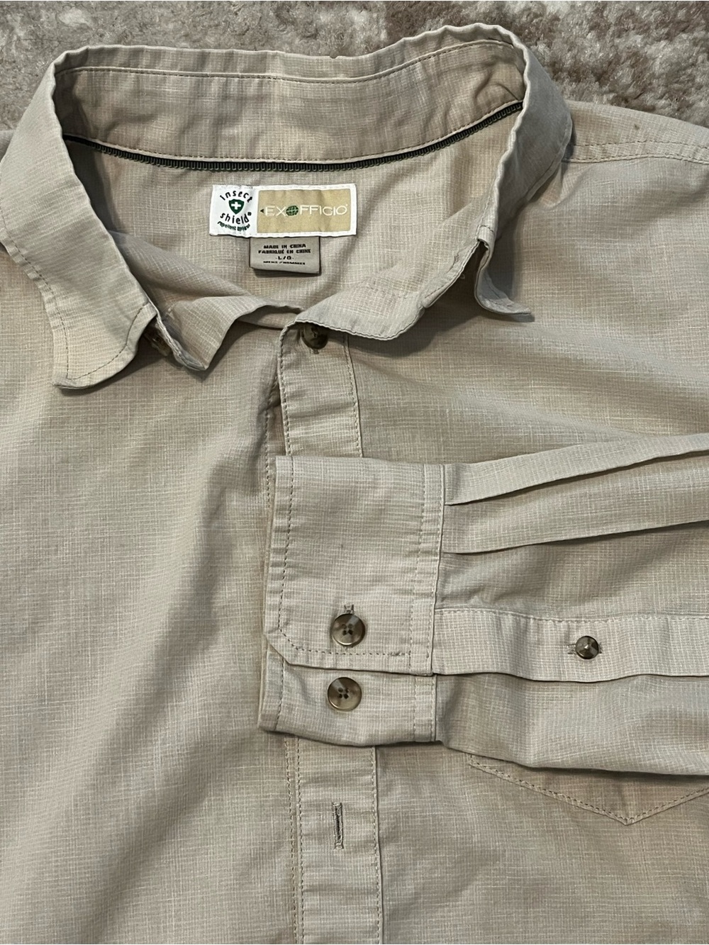 ExOfficio Mens Insect Shield Shirt Long Sleeve L